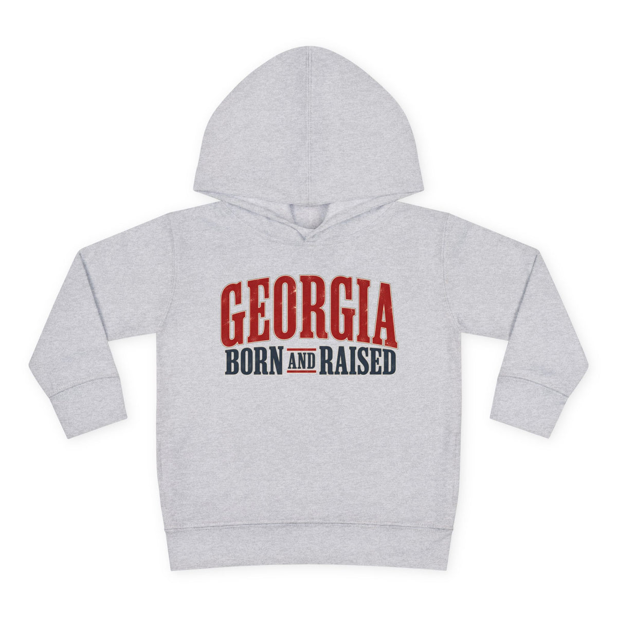 Georgia Born and Raised Southern Heritage Unisex Toddler Pullover Fleece Hoodie