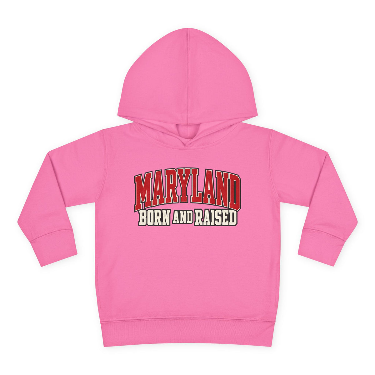 Maryland Born and Raised Bold Athletic Unisex Toddler Pullover Fleece Hoodie