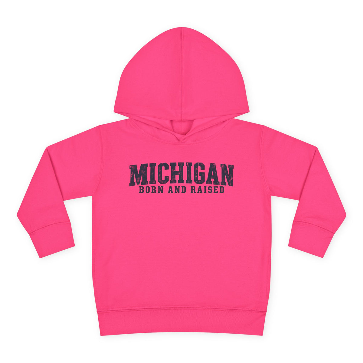 Michigan Born and Raised Rustic Midwest Unisex Toddler Pullover Fleece Hoodie