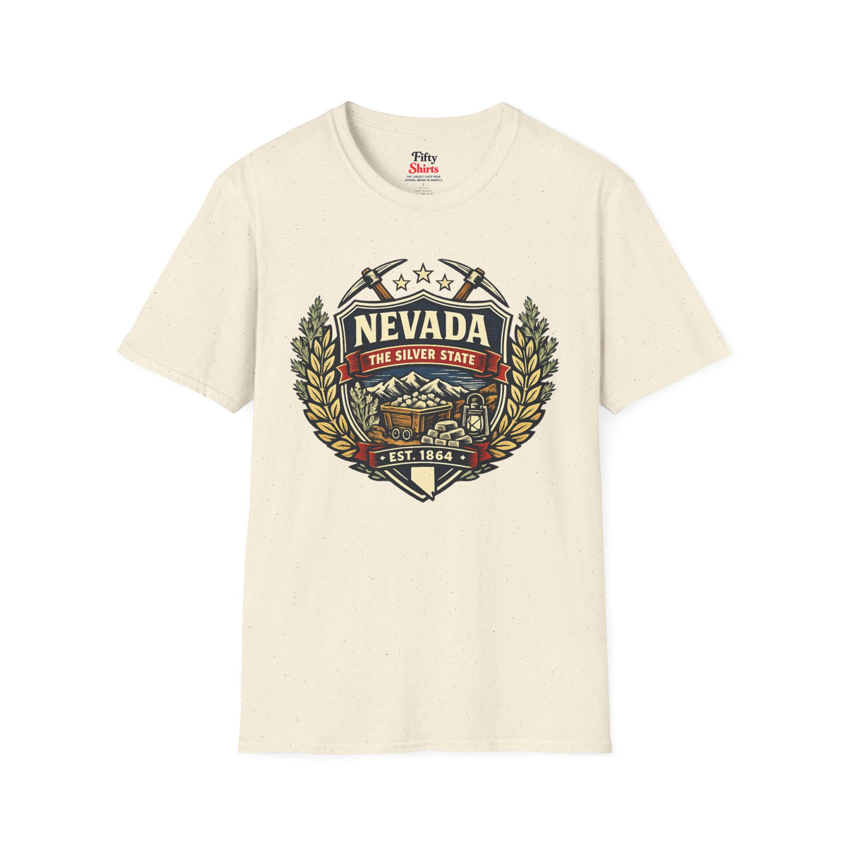 Nevada Heritage Badge Unisex Softstyle T Shirt State Pride Graphic Tee Collections FS03