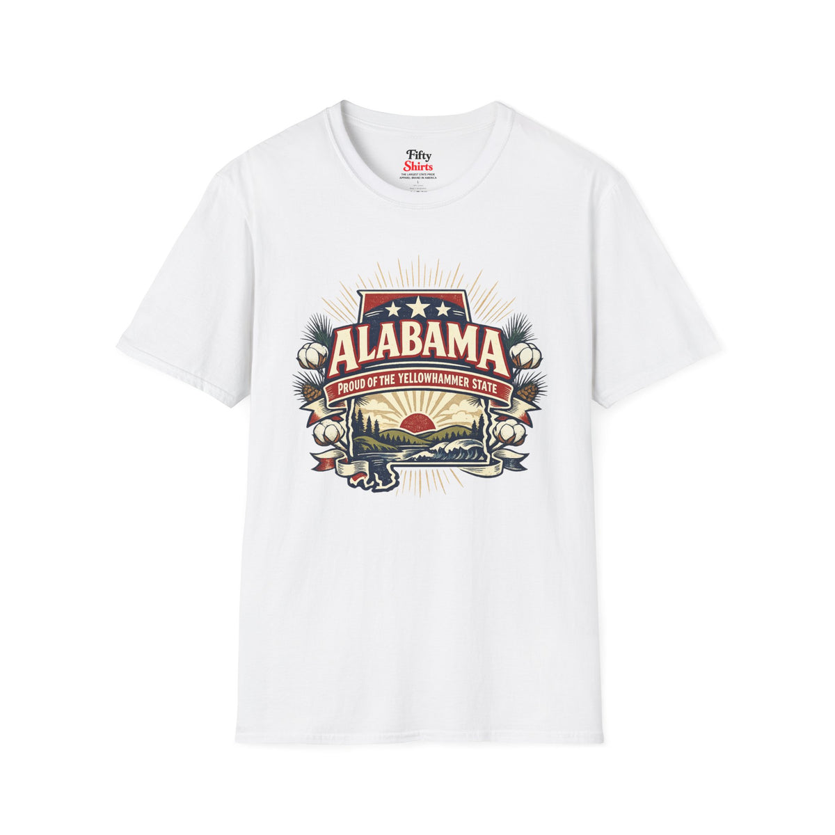Alabama State Pride Unisex Softstyle T Shirt State Pride Graphic Tee Collections FS03