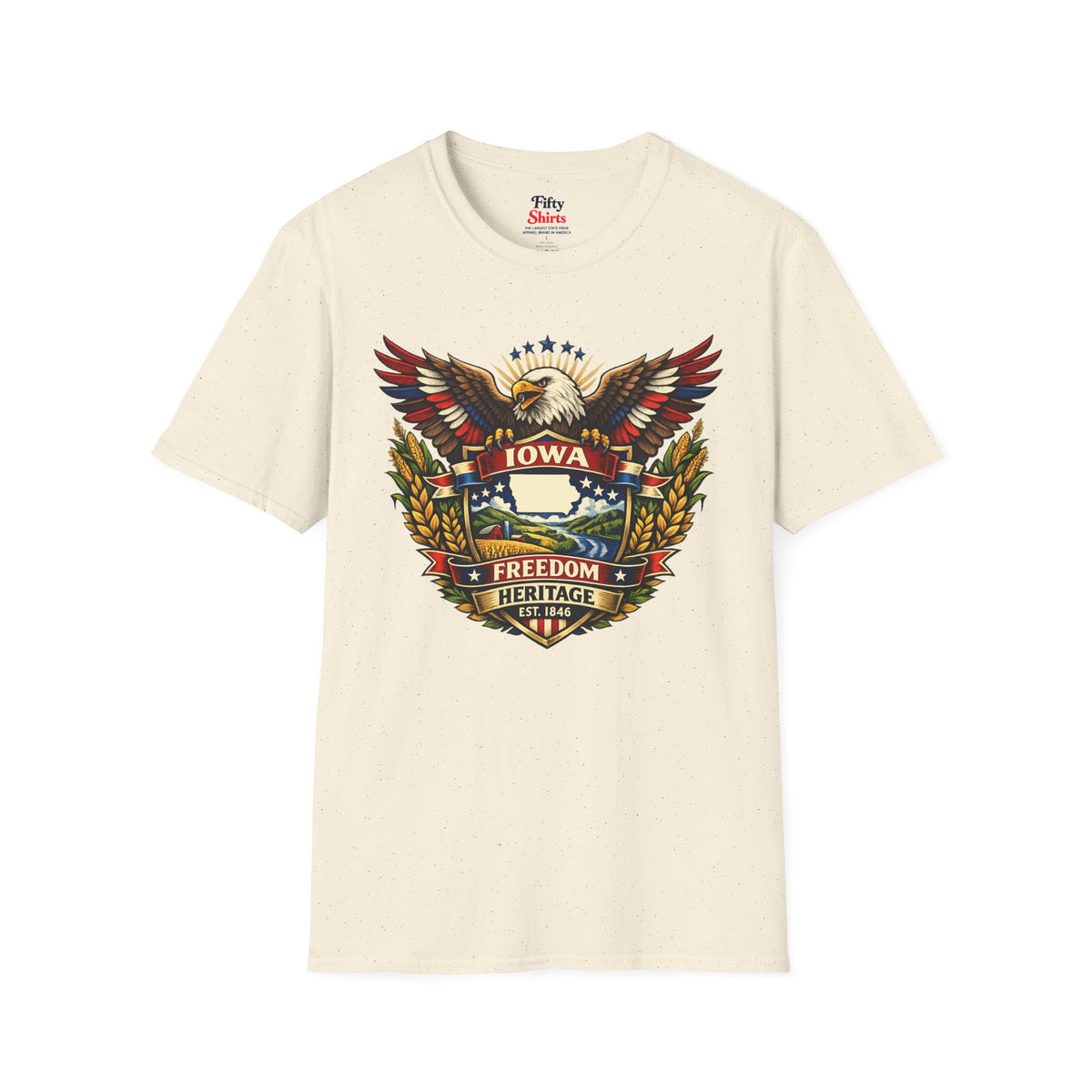 Iowa Americana Eagle Unisex Softstyle T Shirt State Pride Graphic Tee Collections FS03