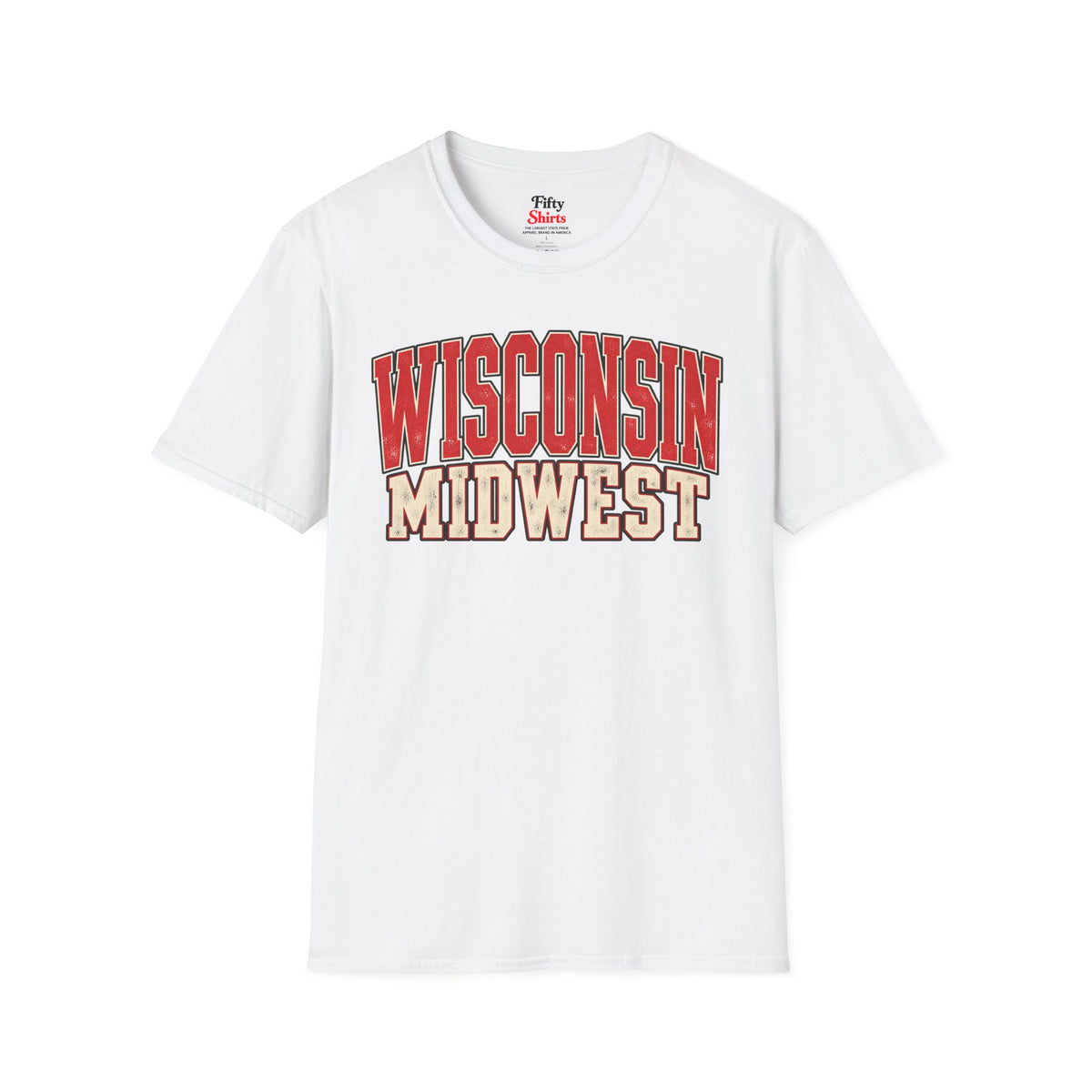Wisconsin Midwest Unisex Softstyle T Shirt State Name Graphic Tee
