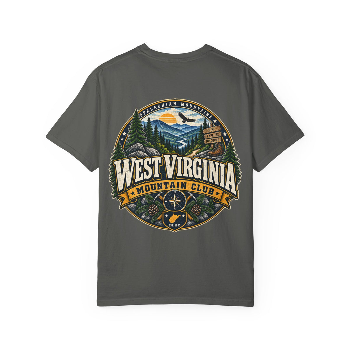West Virginia Mountain Club Unisex Comfort Color 1717 Streetwear Graphic Tee