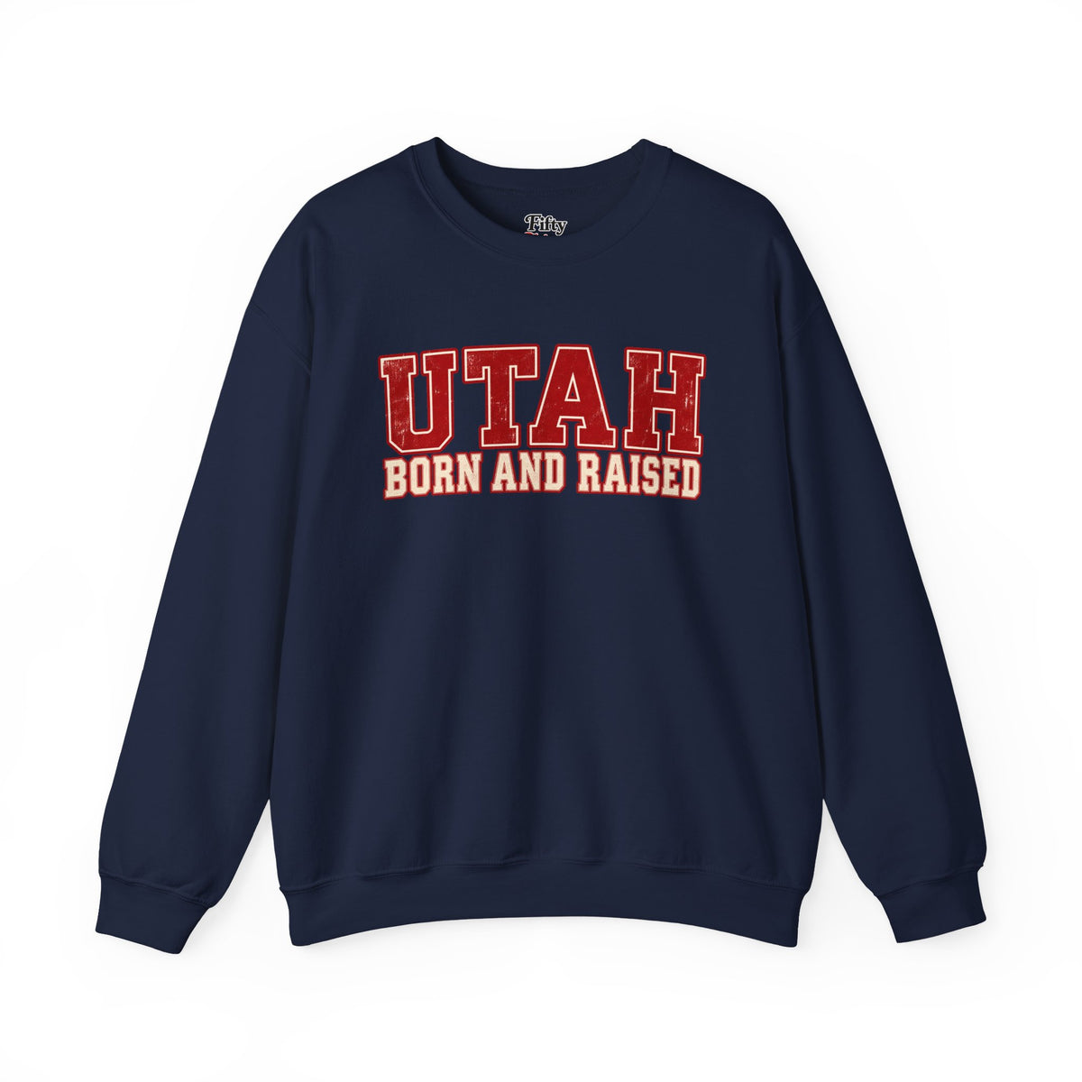 Utah Born and Raised Vintage Athletic Unisex Sweatshirt Graphic