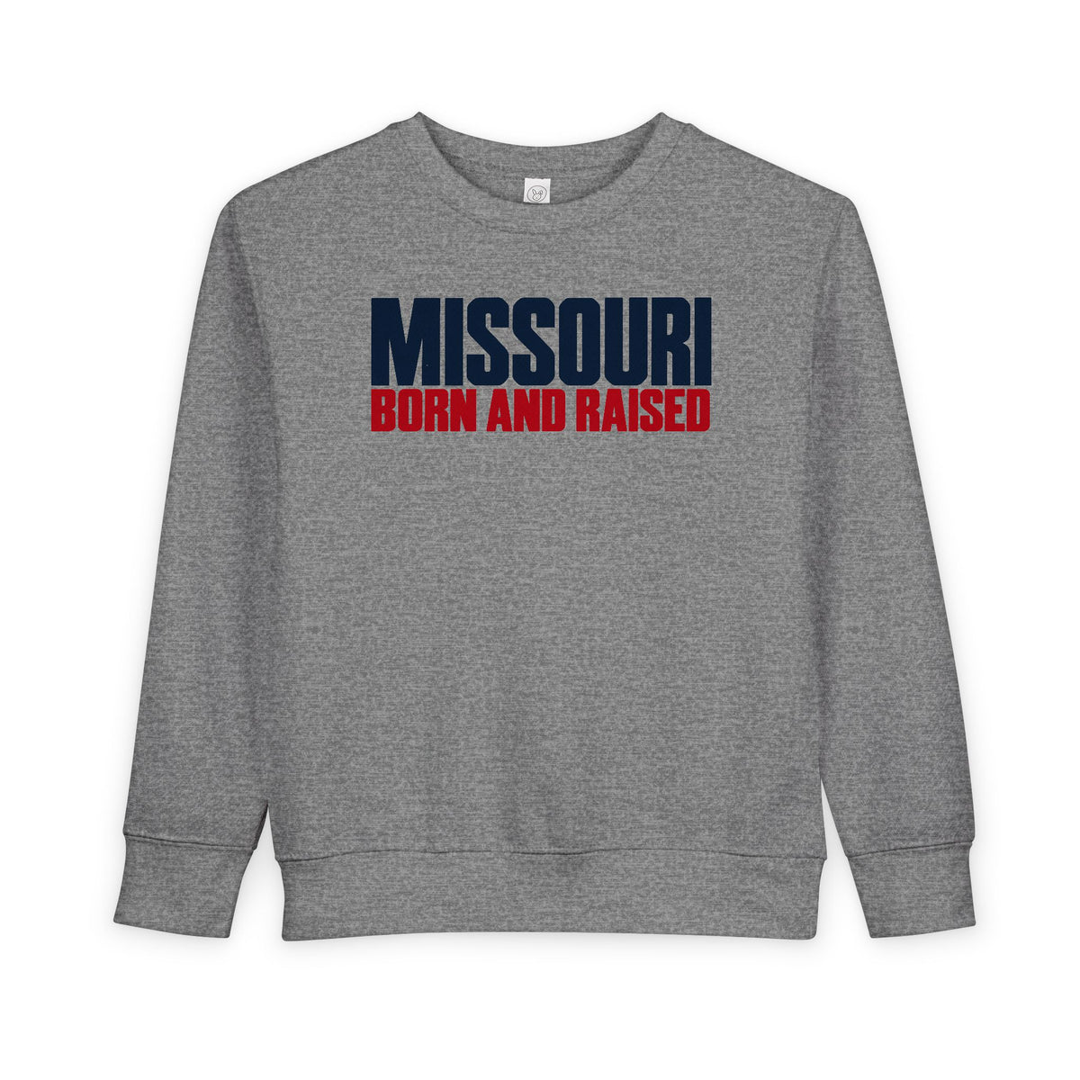 Missouri Born and Raised Modern Streetwear Unisex Toddler Sweatshirt Graphic