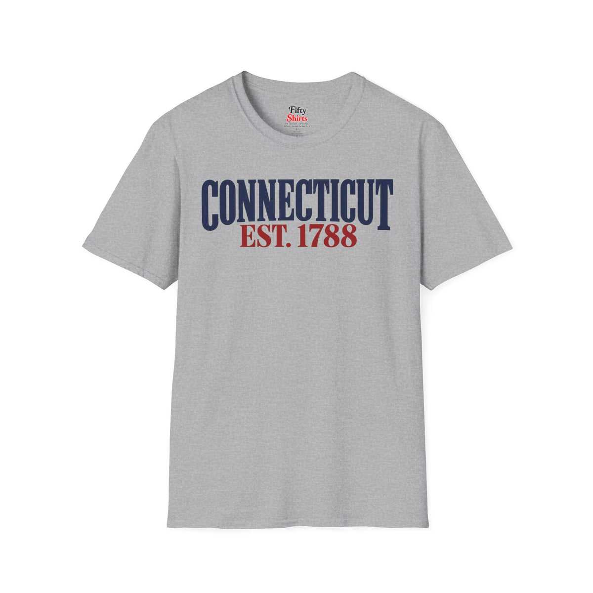Connecticut EST 1788 Unisex Softstyle T Shirt State Name Graphic Tee