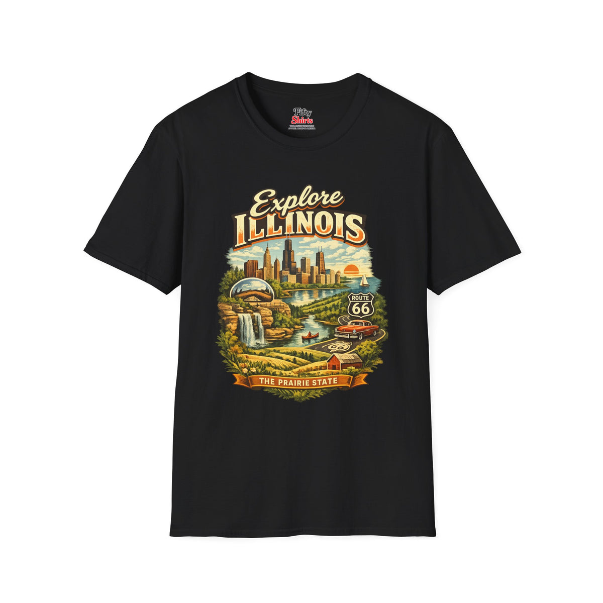 Explore Illinois Unisex Softstyle T Shirt State Pride Graphic Tee Collections FS03