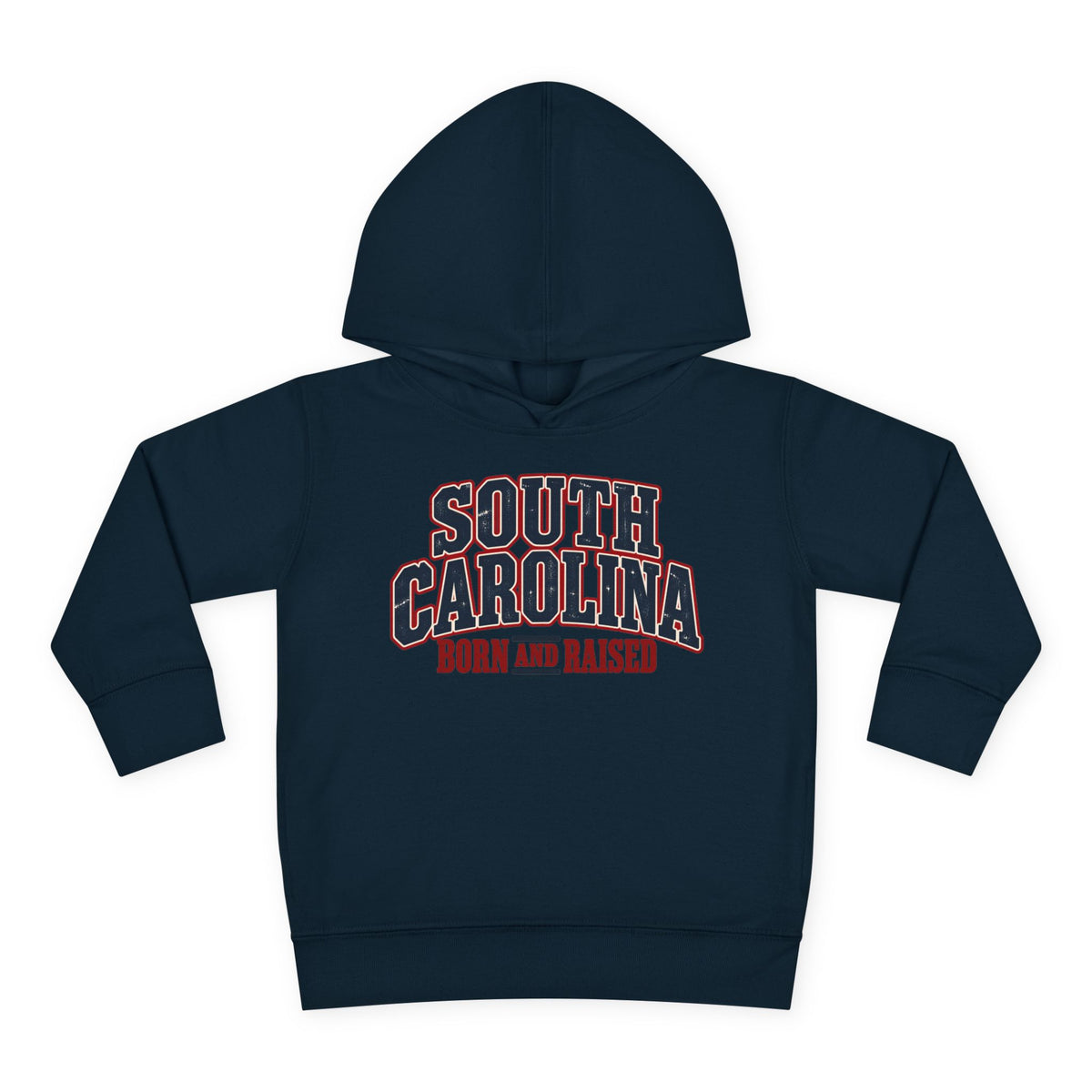 South Carolina Born and Raised Southern Americana Unisex Toddler Pullover Fleece Hoodie
