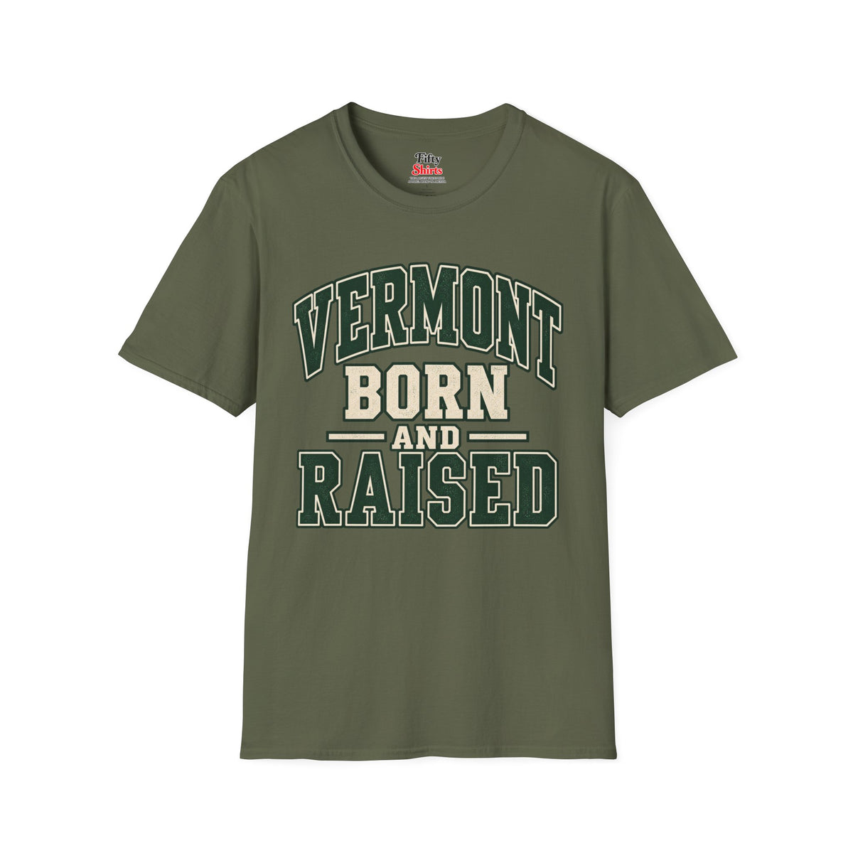 Vermont Born And Raised Unisex Softstyle T Shirt State Name Graphic Tee