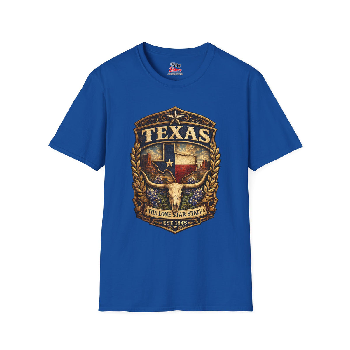 Texas Heritage Badge Unisex Softstyle T Shirt State Pride Graphic Tee Collections FS03