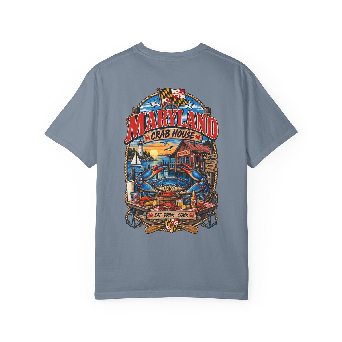 Maryland Crab House Unisex Comfort Color 1717 Streetwear Graphic Tee