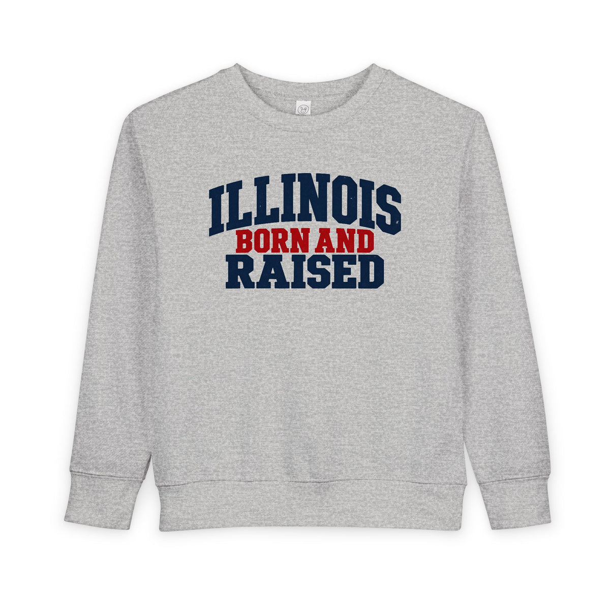 Illinois Born and Raised Rustic Midwest Americana Unisex Toddler Sweatshirt