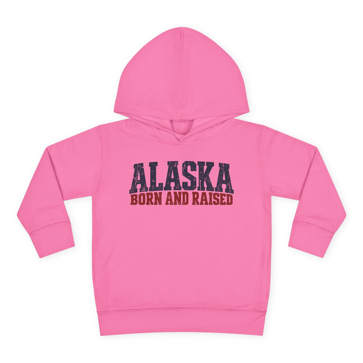 Alaska Born and Raised Bold Northern Workwear Unisex Toddler Pullover Fleece Hoodie
