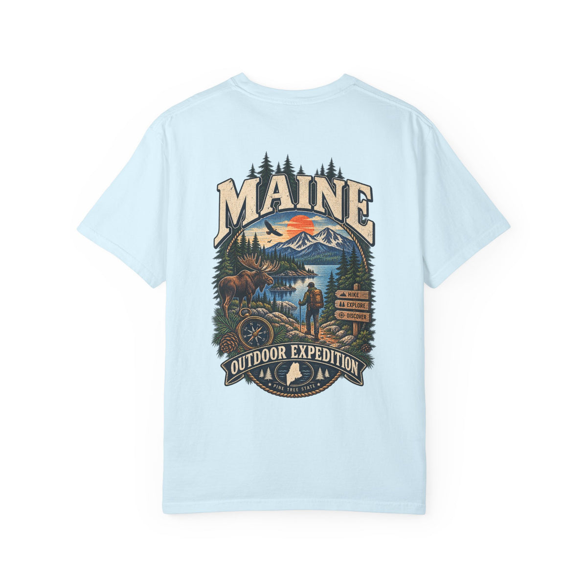 Maine Outdoor Expedition Unisex Comfort Color 1717 Streetwear Graphic Tee