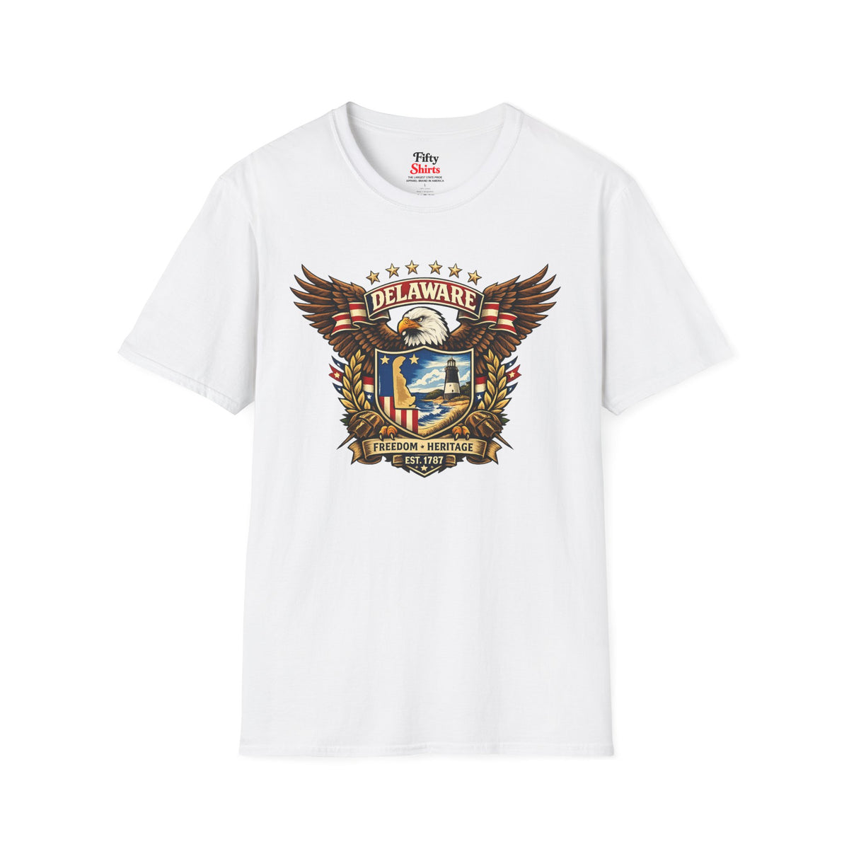 Delaware American Eagle Unisex Softstyle T Shirt State Pride Graphic Tee Collections FS03