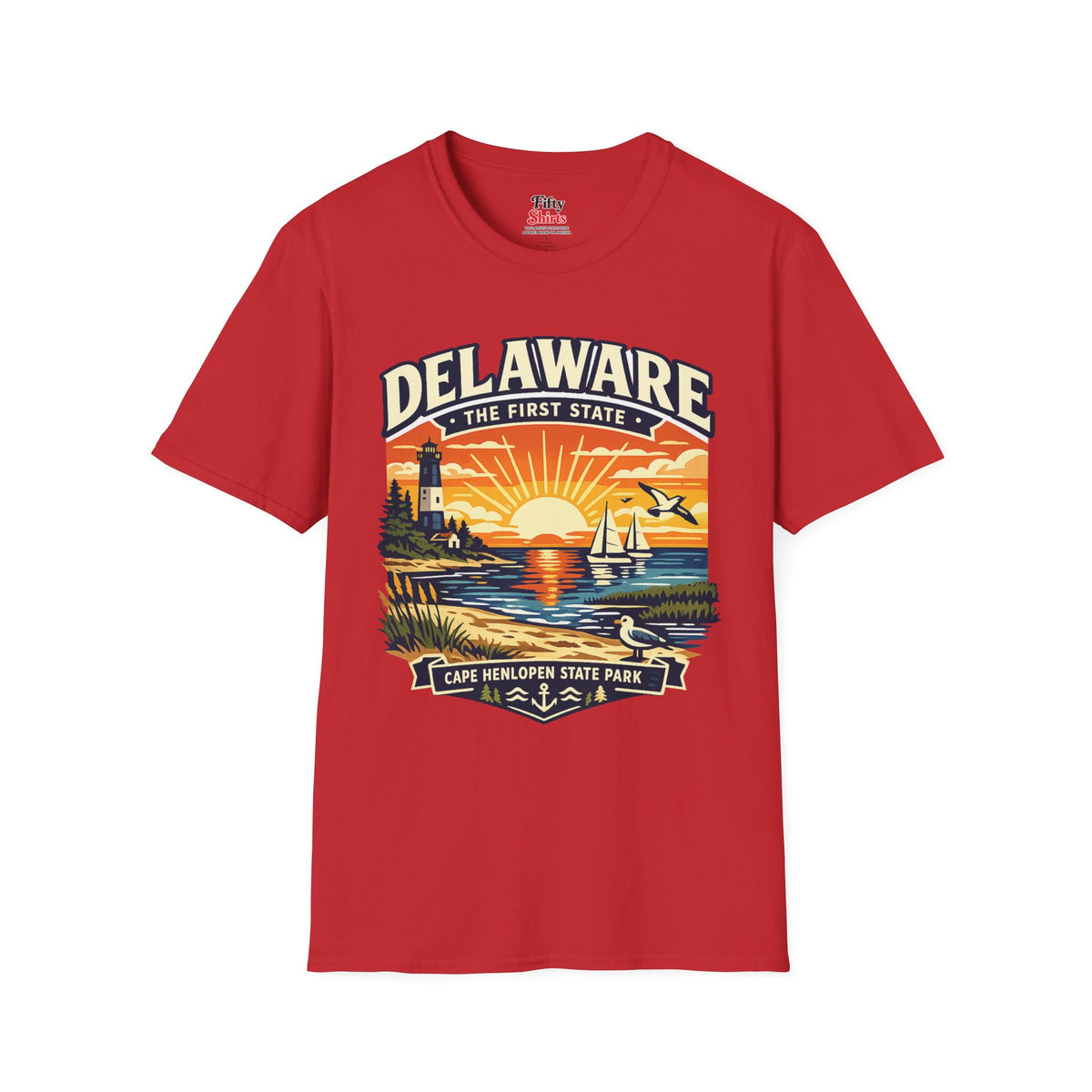 Delaware First State Adventure Unisex Softstyle T Shirt State Pride Graphic Tee Collections FS03