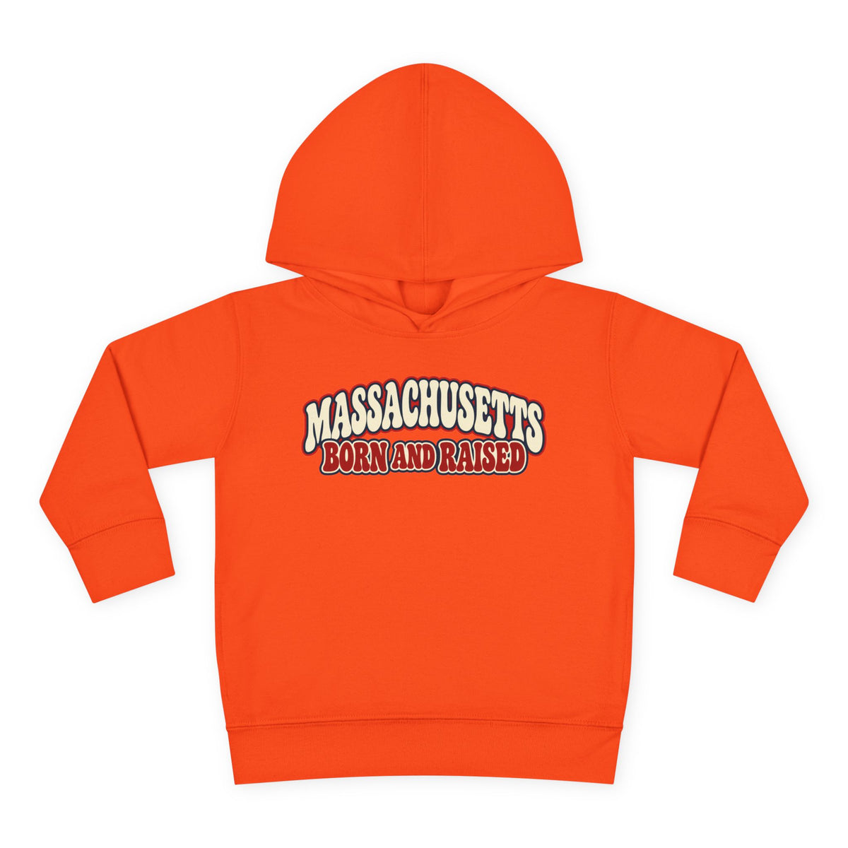 Massachusetts Born and Raised Retro 1970s Unisex Toddler Pullover Fleece Hoodie
