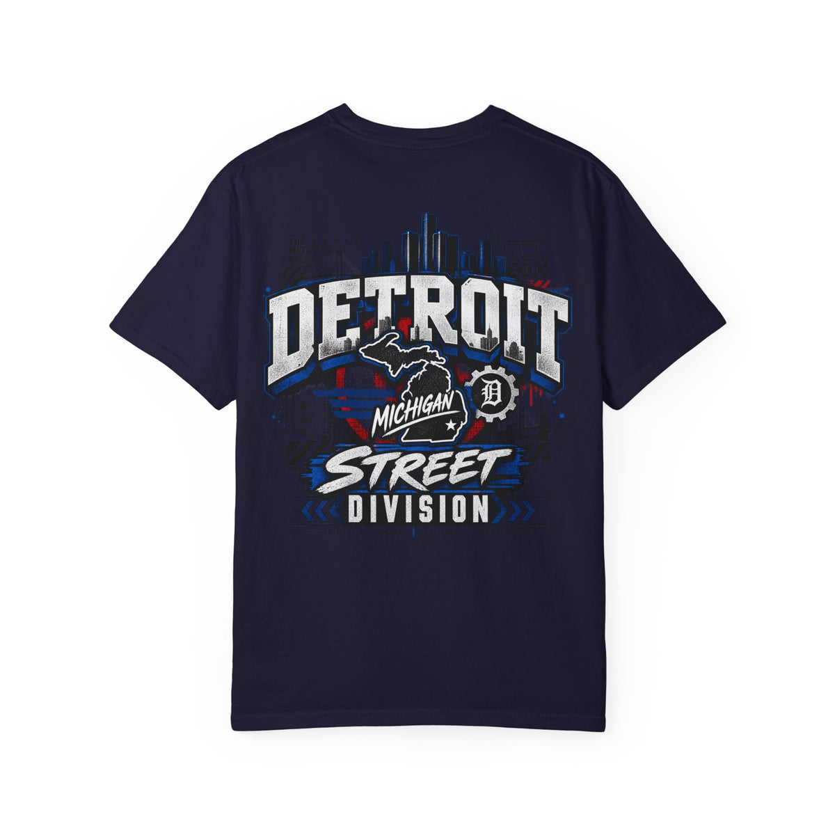Michigan Detroit Street Division Unisex Comfort Color 1717 Streetwear Graphic Tee