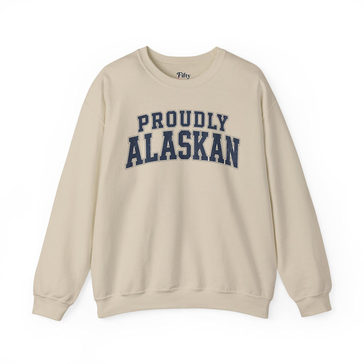 Proudly Alaskan Alaska Unisex Crewneck Sweatshirt State Name Graphic
