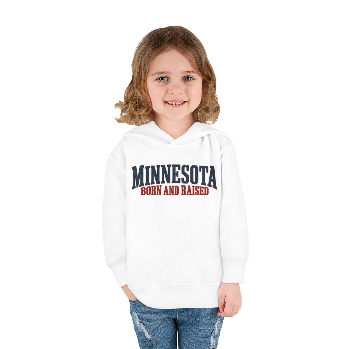Minnesota Born and Raised Premium Northwoods Unisex Toddler Pullover Fleece Hoodie