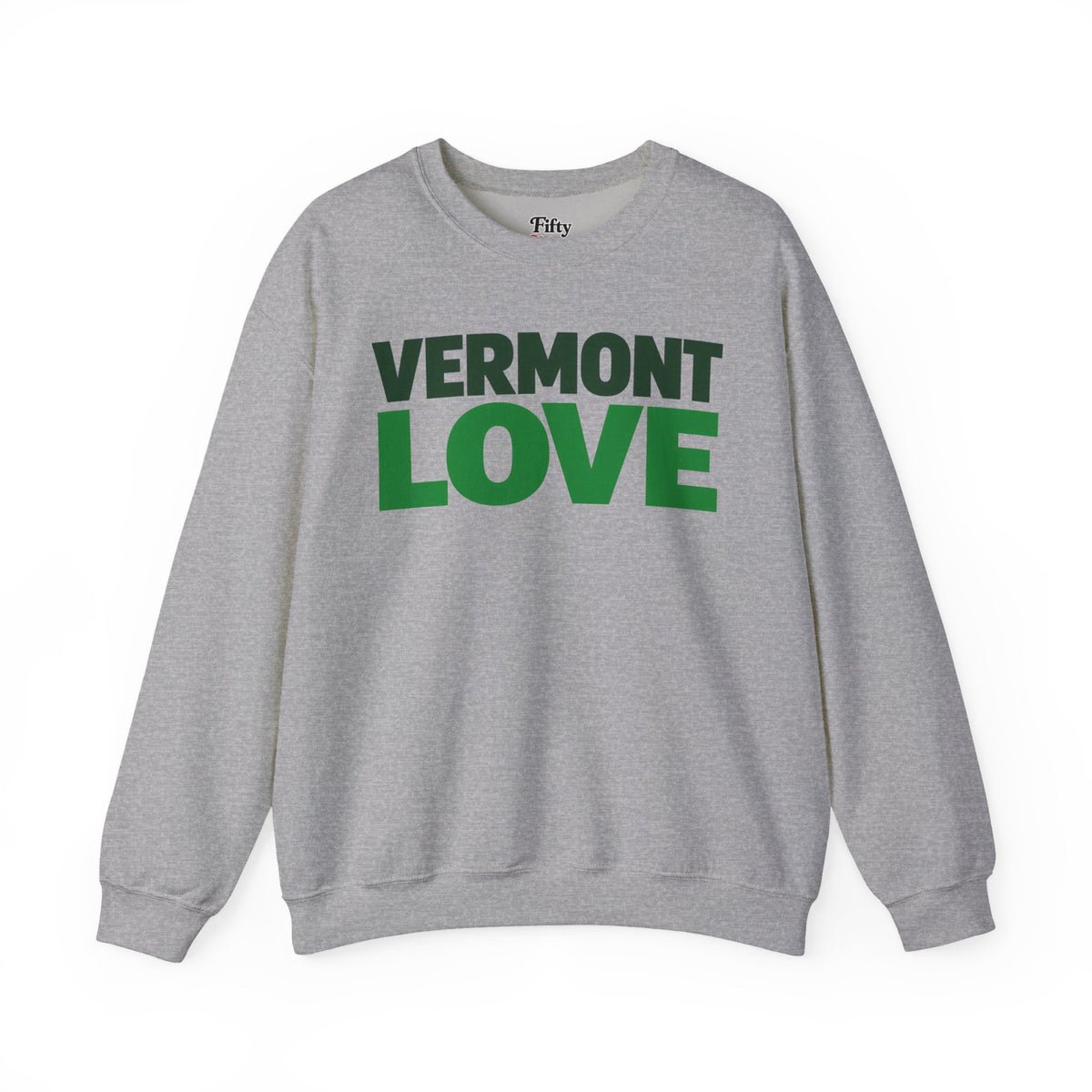 Vermont Love Unisex Crewneck Sweatshirt State Name Graphic