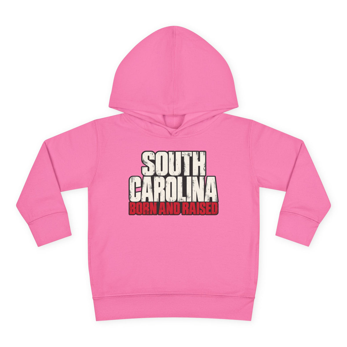 South Carolina Born and Raised Southern Streetwear Unisex Toddler Pullover Fleece Hoodie