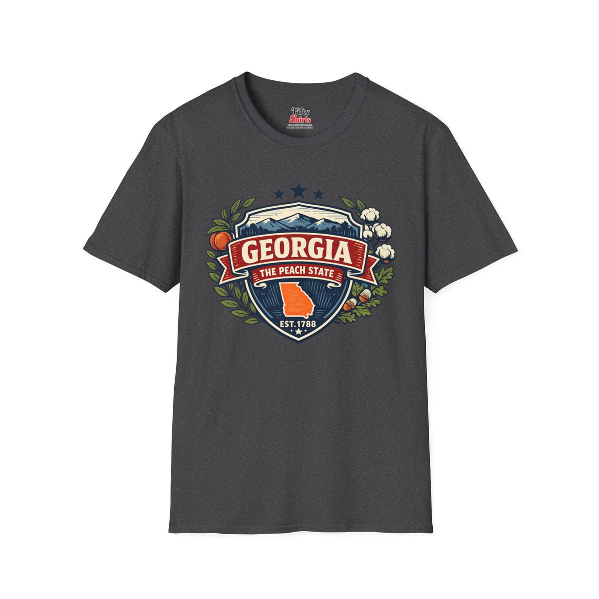Georgia Heritage Badge Unisex Softstyle T Shirt State Pride Graphic Tee Collections FS03
