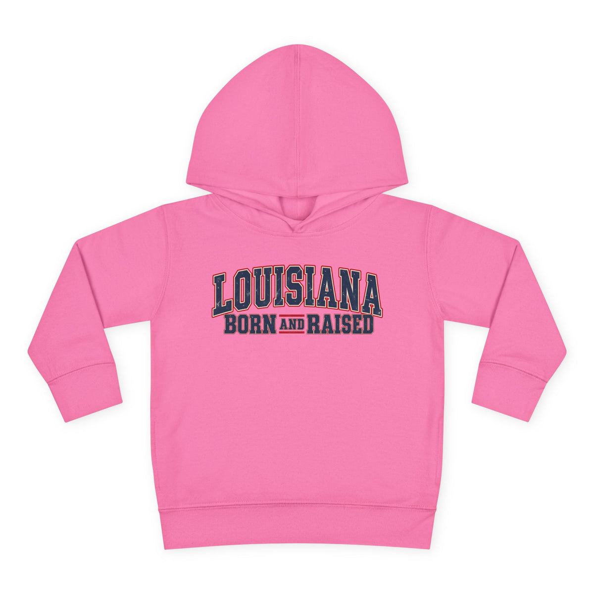 Louisiana Born and Raised Vintage Americana Unisex Toddler Pullover Fleece Hoodie
