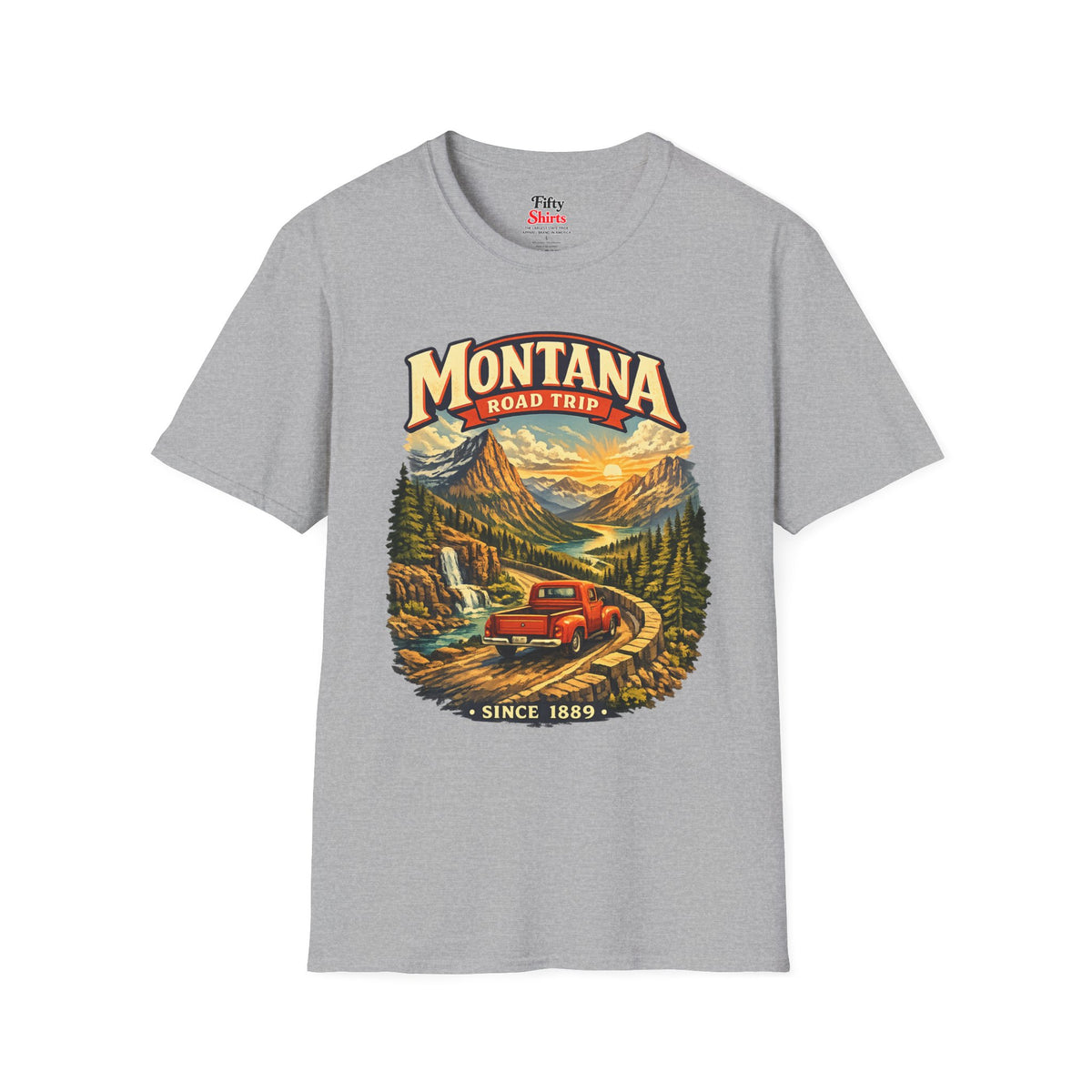 Montana Road Trip Unisex Softstyle T Shirt State Pride Graphic Tee Collections FS03