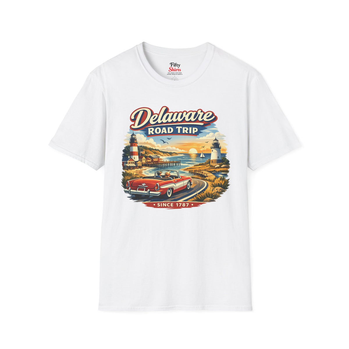 Delaware Roadtrip Unisex Softstyle T Shirt State Pride Graphic Tee Collections FS03