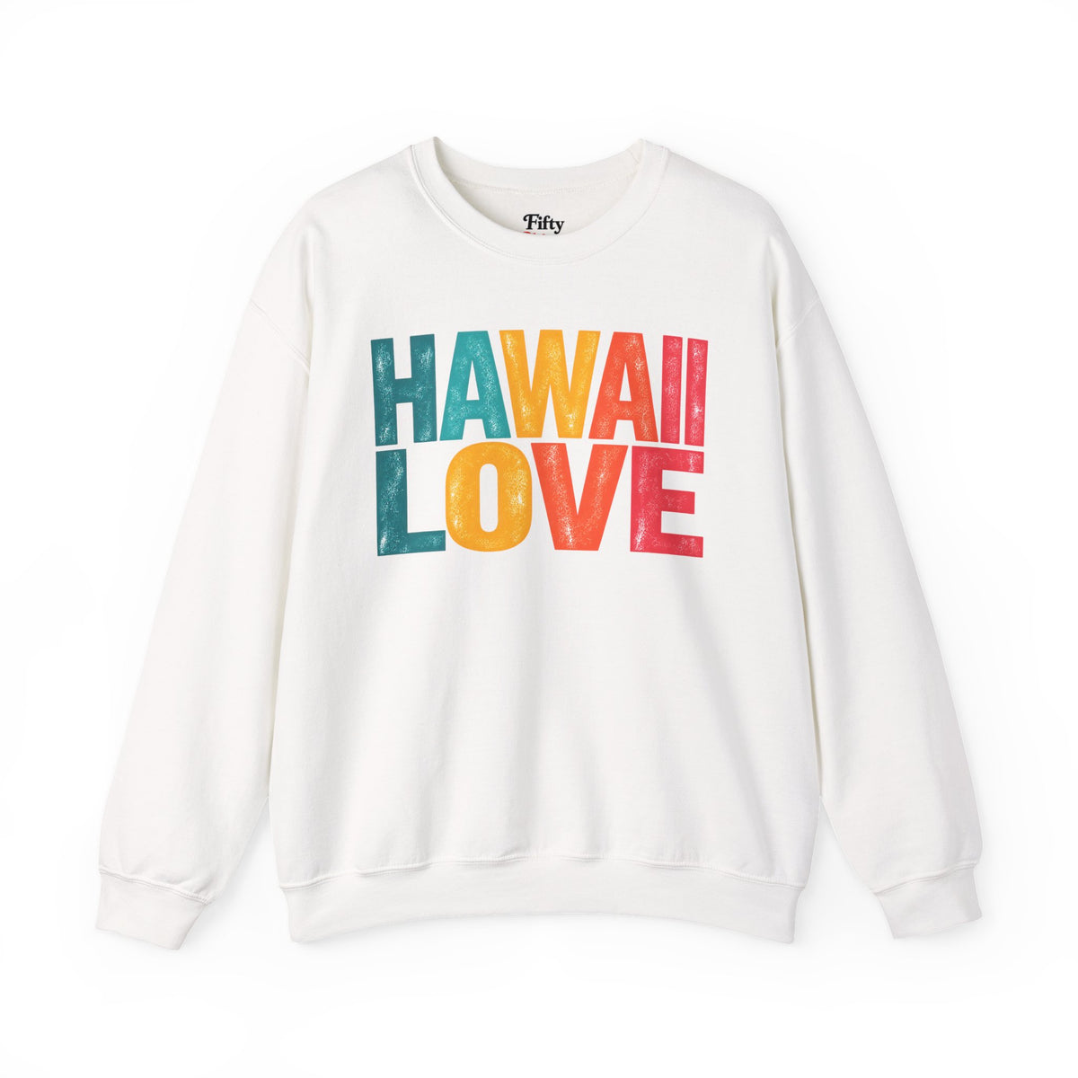 Hawaii Love Unisex Crewneck Sweatshirt State Name Graphic