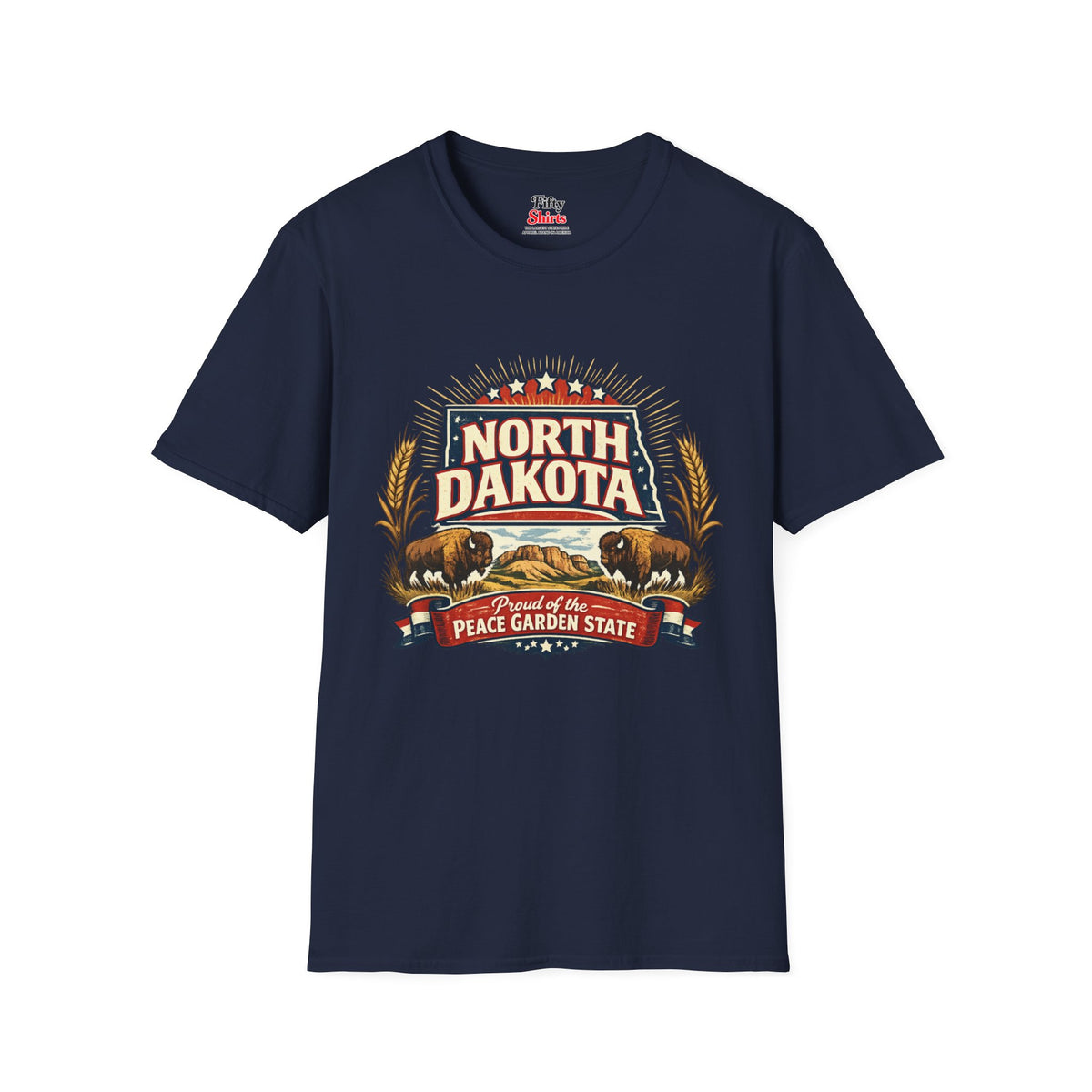 North Dakota State Pride Unisex Softstyle T Shirt State Pride Graphic Tee Collections FS03