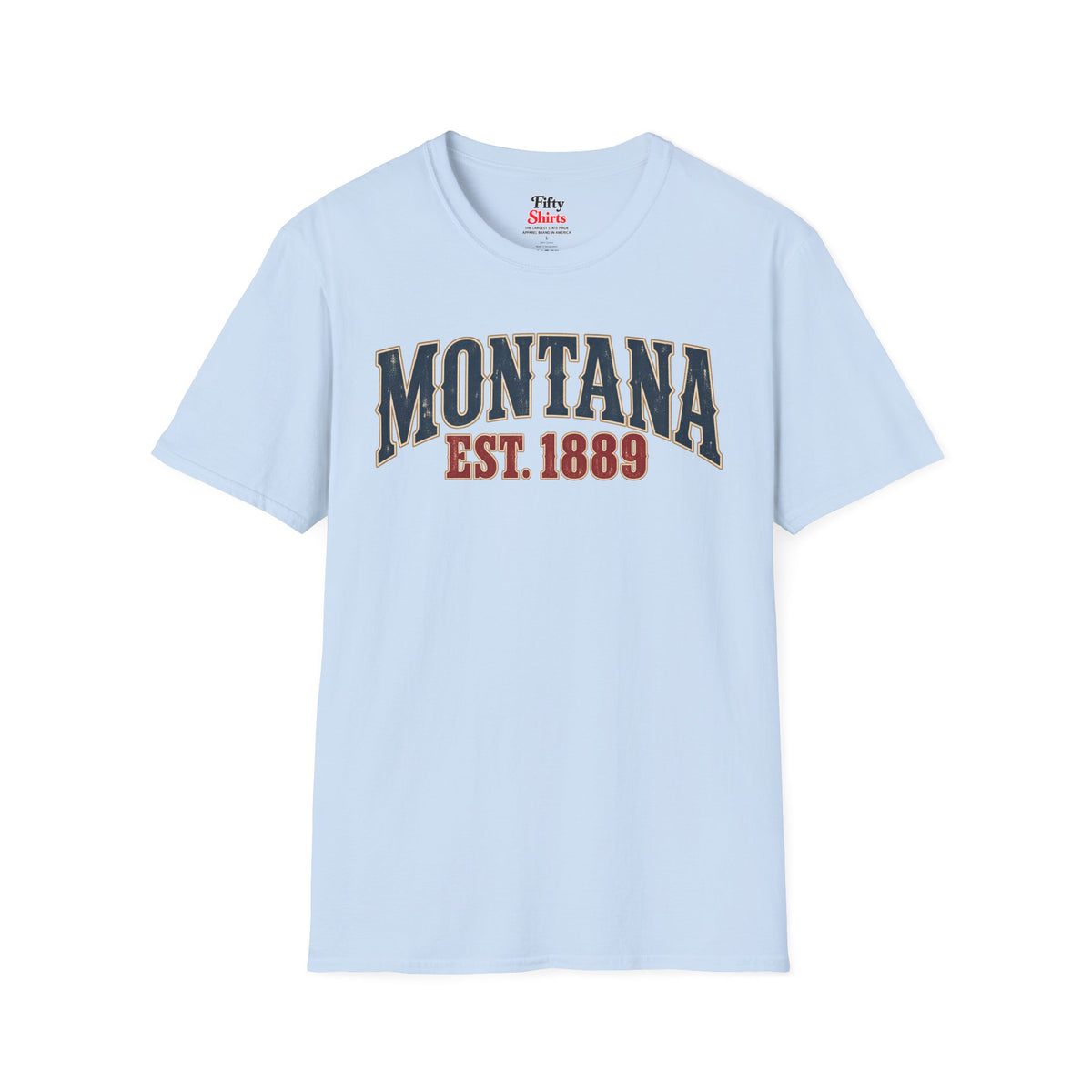 Montana Est 1889 Unisex Softstyle T Shirt State Name Graphic Tee