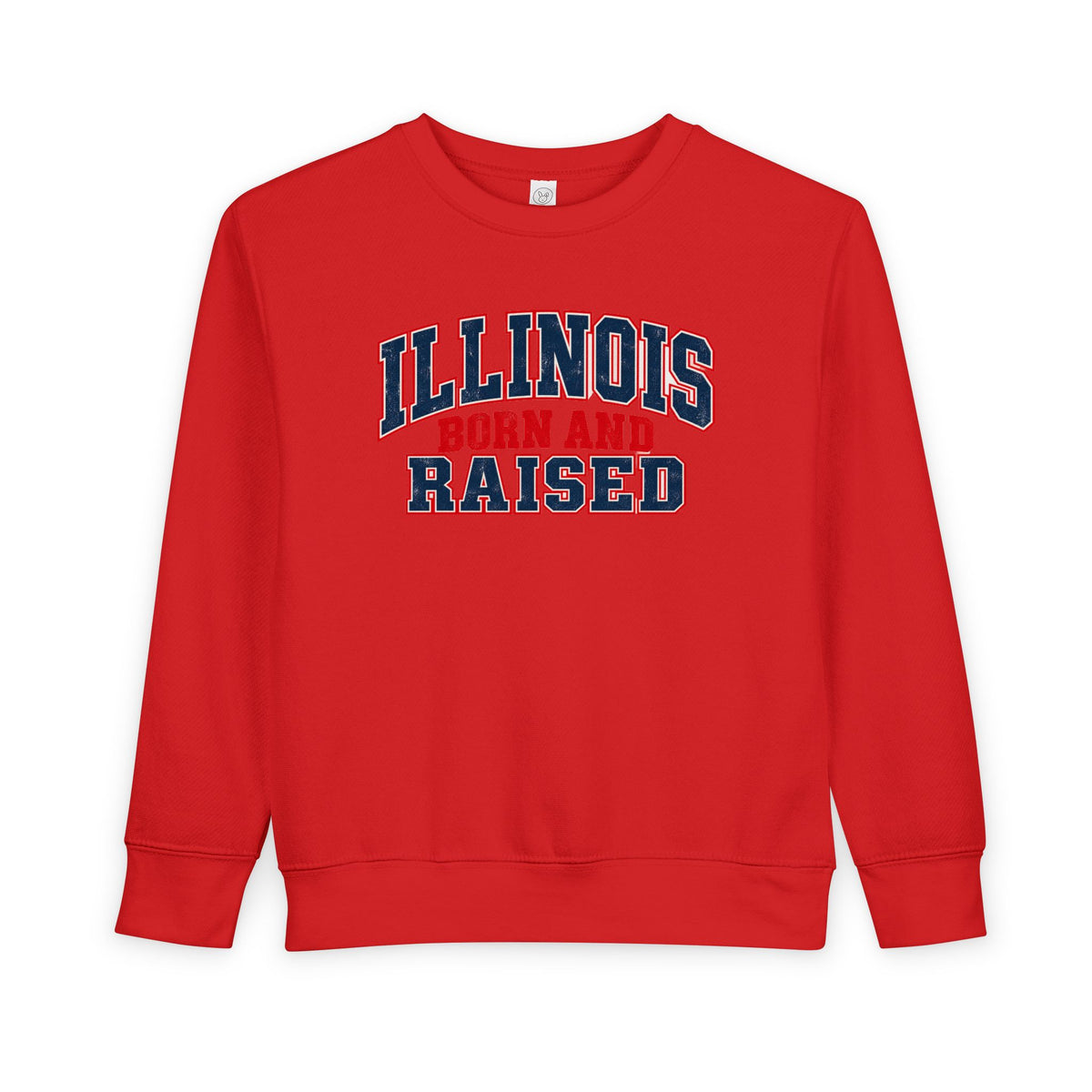 Illinois Born and Raised Vintage Collegiate Unisex Toddler Sweatshirt