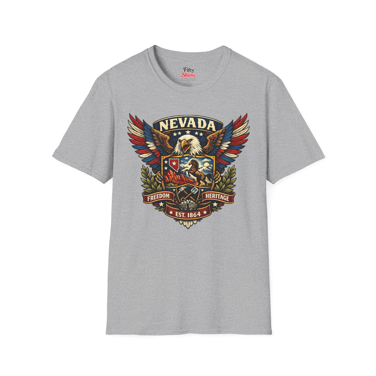 Nevada Americana Eagle Unisex Softstyle T Shirt State Pride Graphic Tee Collections FS03