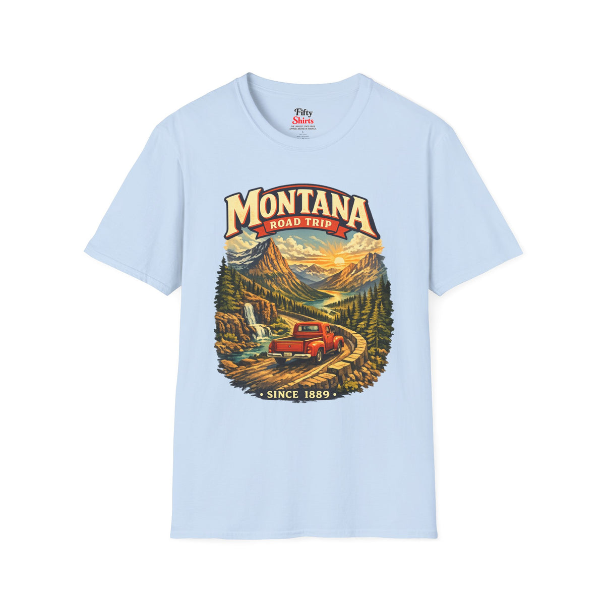Montana Road Trip Unisex Softstyle T Shirt State Pride Graphic Tee Collections FS03
