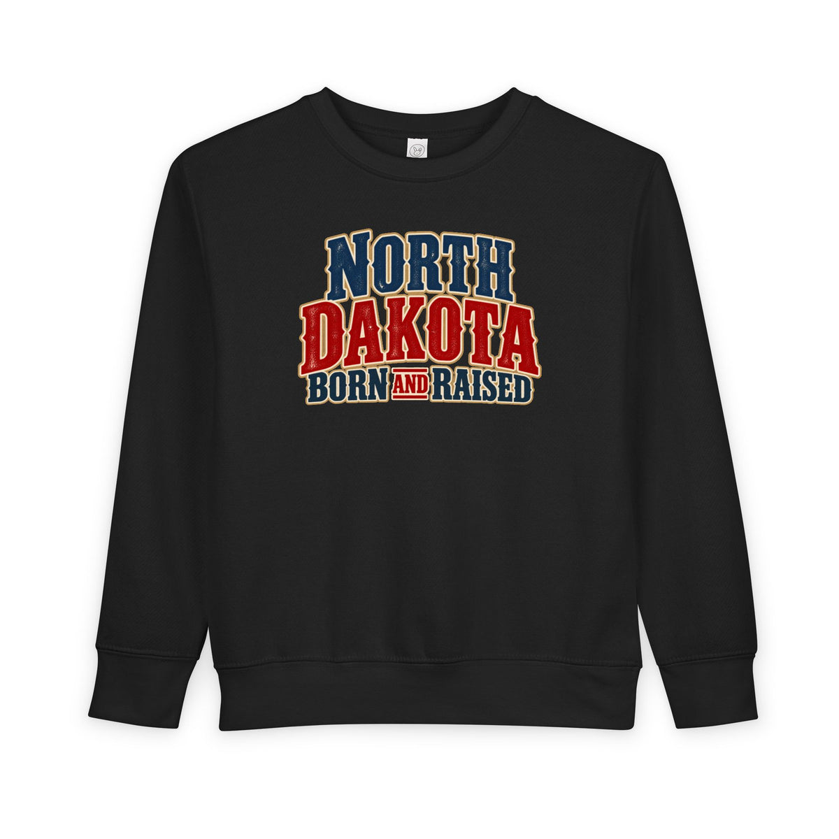 North Dakota Born and Raised Great Plains Americana Unisex Toddler Sweatshirt