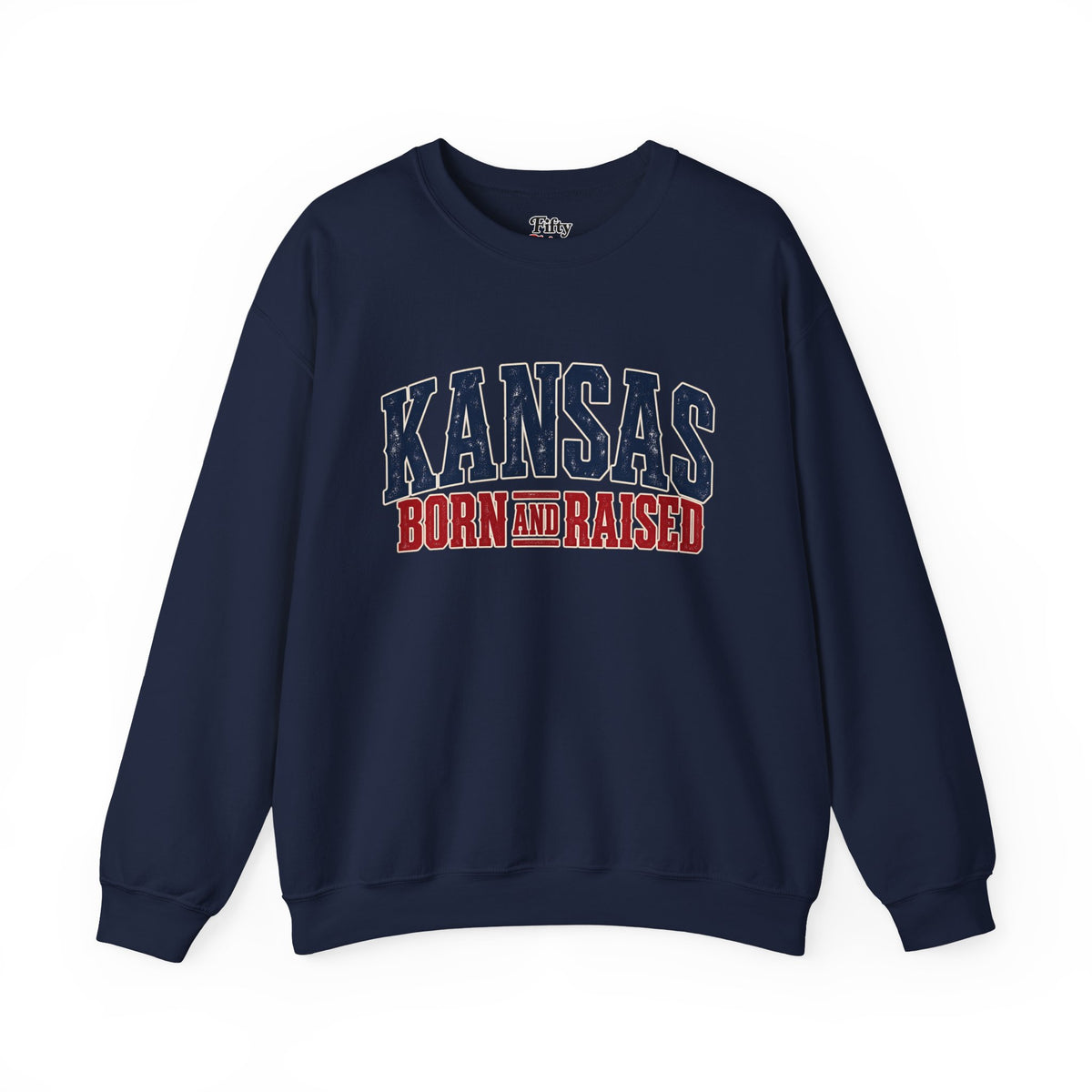 Kansas Born and Raised Western Heritage Unisex Sweatshirt Graphic