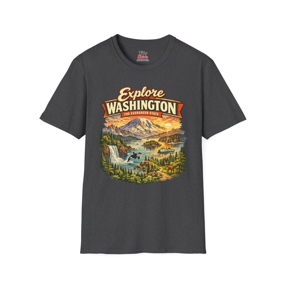 Explore Washington Unisex Softstyle T Shirt State Pride Graphic Tee Collections FS03