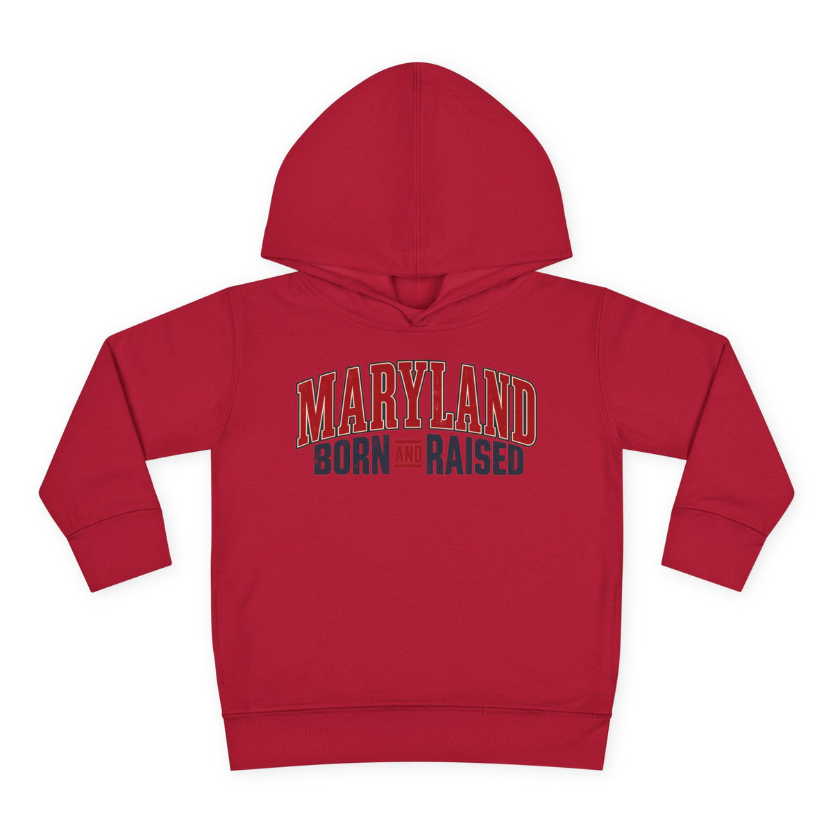 Maryland Born and Raised Timeless Heritage Unisex Toddler Pullover Fleece Hoodie