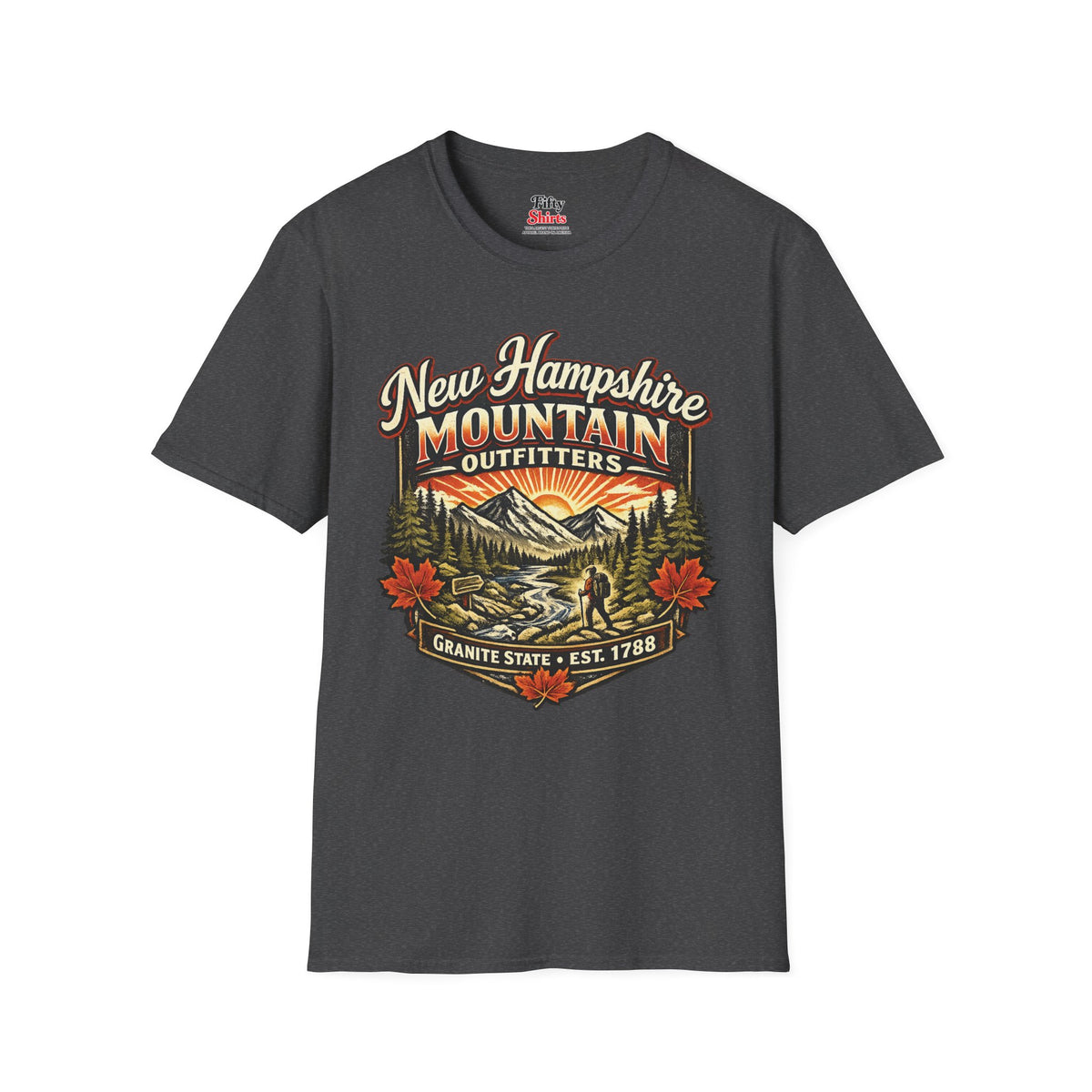 New Hampshire Mountain Outfitters Unisex Softstyle T Shirt State Pride Graphic Tee Collections FS03