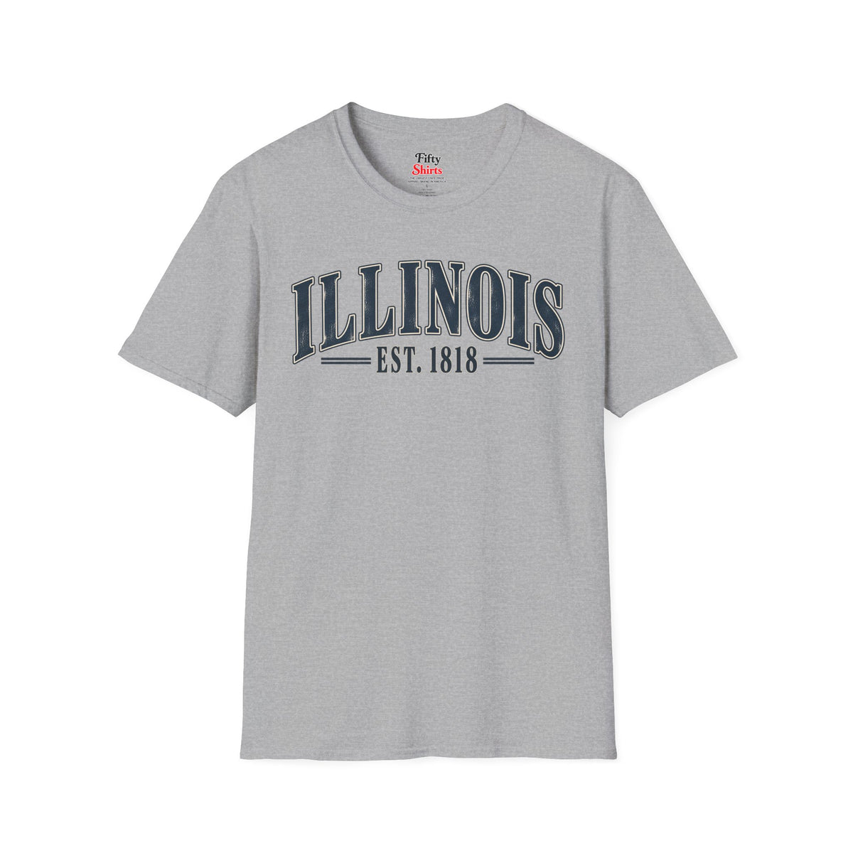 Illinois Est 1818 Unisex Softstyle T Shirt State Name Graphic Tee
