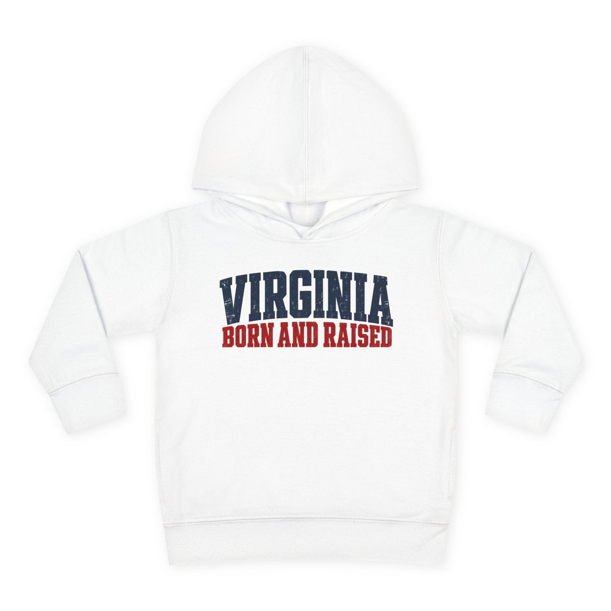 Virginia Born and Raised Bold Southern Streetwear Unisex Toddler Pullover Fleece Hoodie
