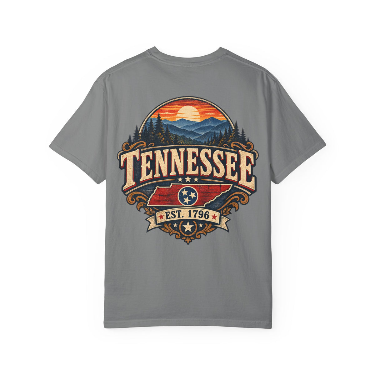 Tennessee Established 1796 Unisex Comfort Color 1717 Streetwear Graphic Tee