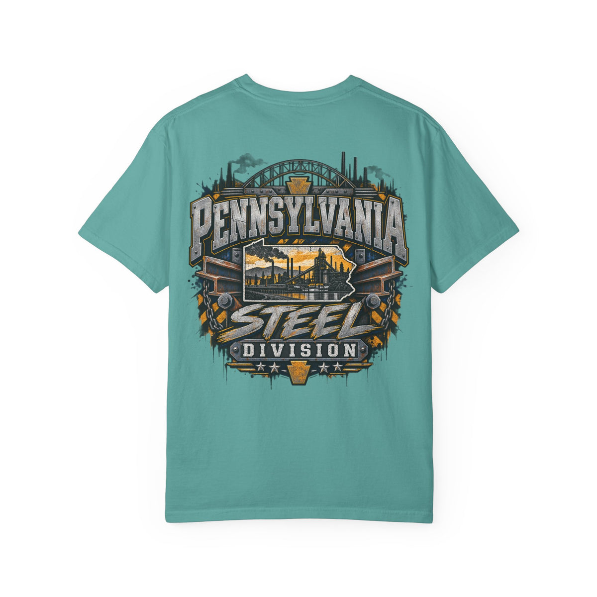 Pennsylvania Steel Division Unisex Comfort Color 1717 Streetwear Graphic Tee