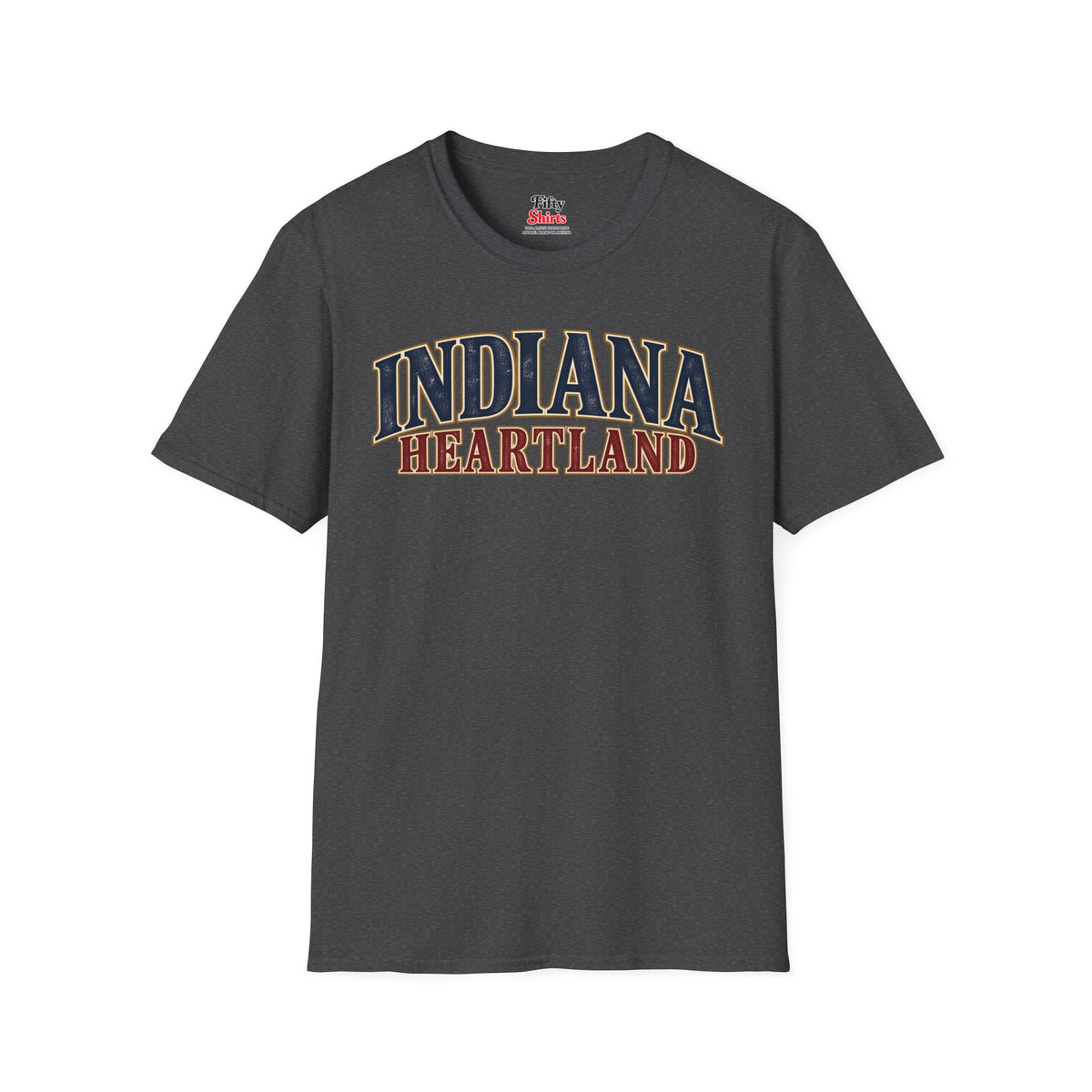 Indiana Heartland Unisex Softstyle T Shirt State Name Graphic Tee