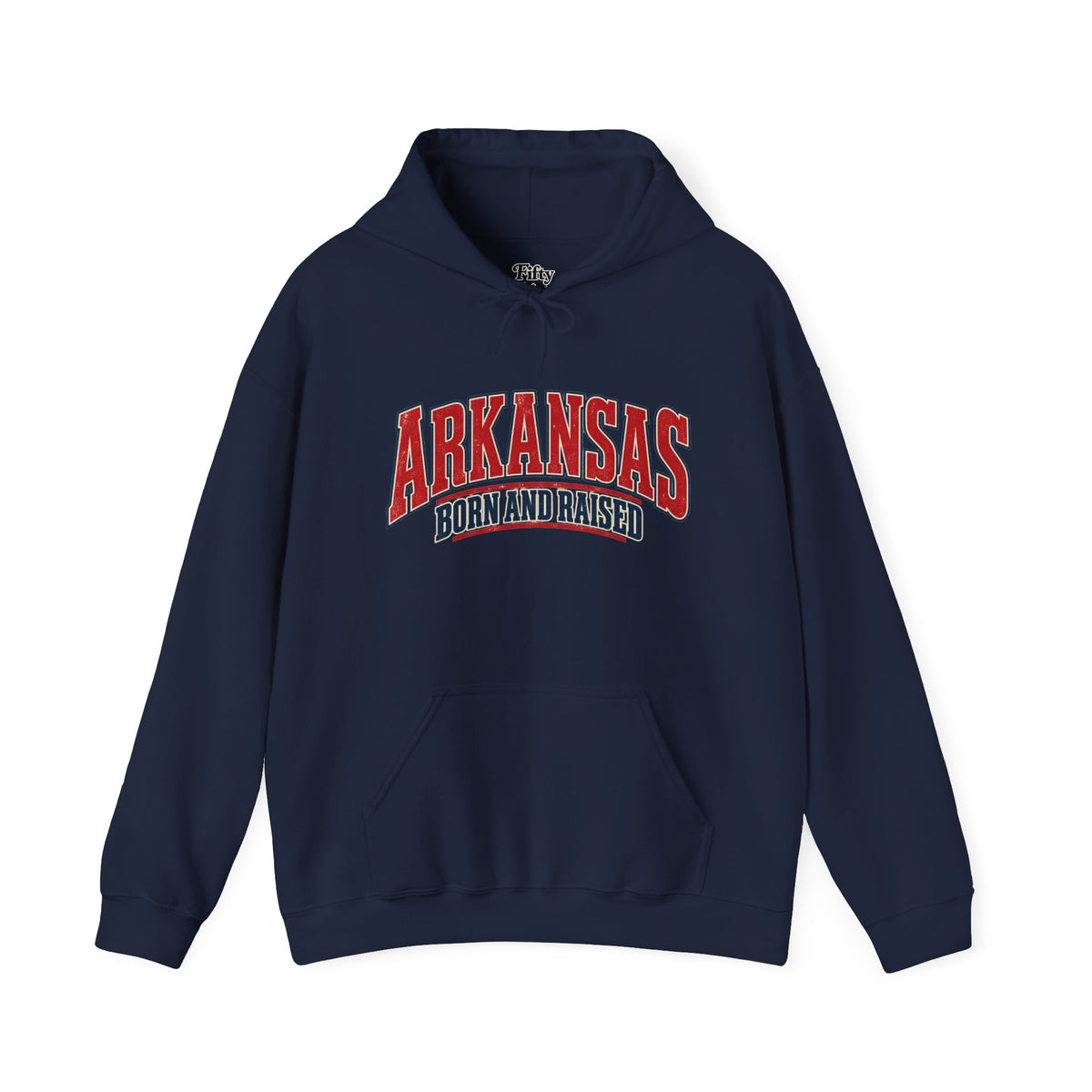Arkansas Born and Raised Old-School Roadside Americana Unisex Hoodie Graphic