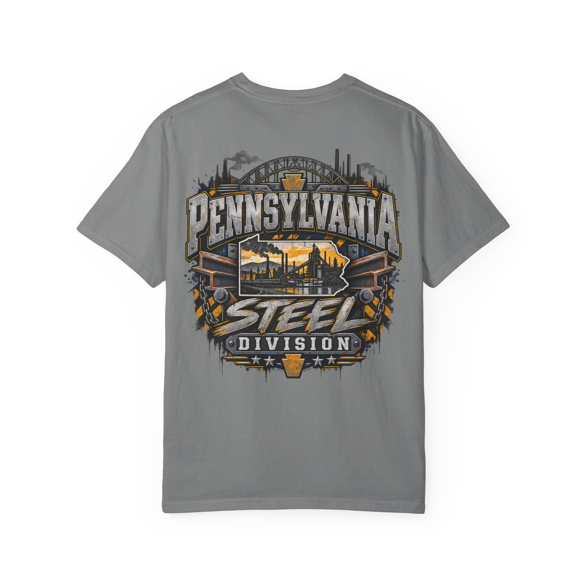 Pennsylvania Steel Division Unisex Comfort Color 1717 Streetwear Graphic Tee