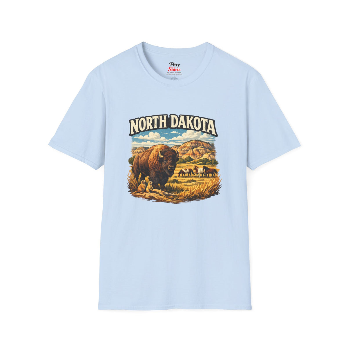 North Dakota Wildlife Unisex Softstyle T Shirt State Pride Graphic Tee Collections FS03